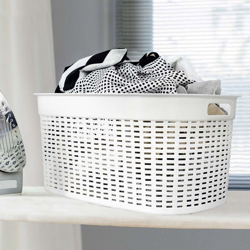 Cesta Roupa Plástico Rattan 44l 58X39X27cm Cesta Roupa Plástico Rattan 44l 58X39X27cm
