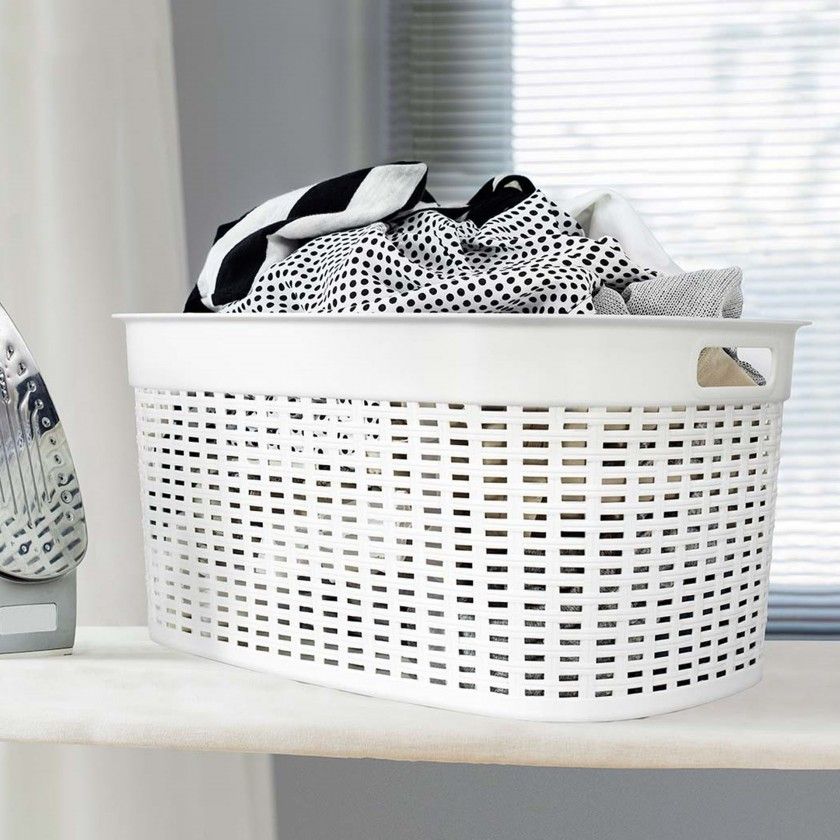 Cesta Roupa Plástico Rattan 44l 58X39X27cm Cesta Roupa Plástico Rattan 44l 58X39X27cm