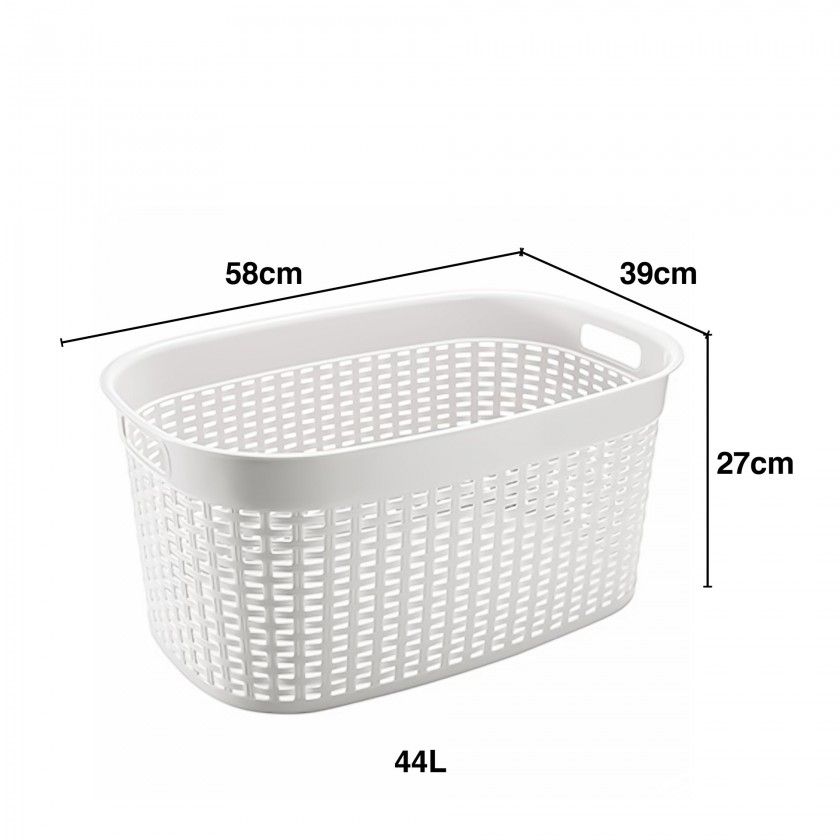Cesta Roupa Plástico Rattan 44l 58X39X27cm Cesta Roupa Plástico Rattan 44l 58X39X27cm