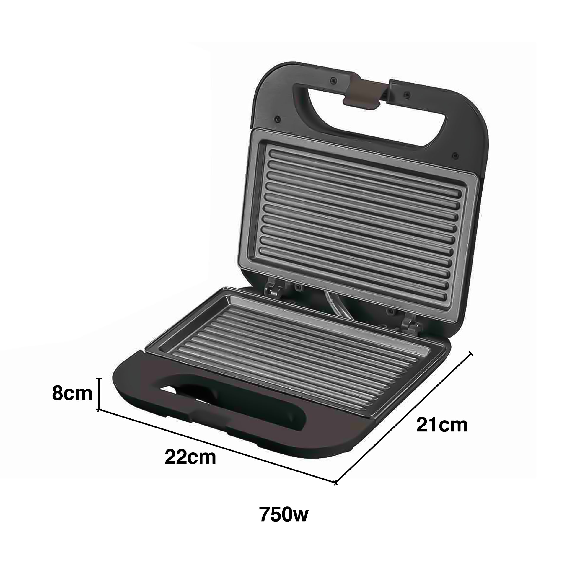 Grelhador Sanduicheira Placa Argon 750w 21X22X8cm