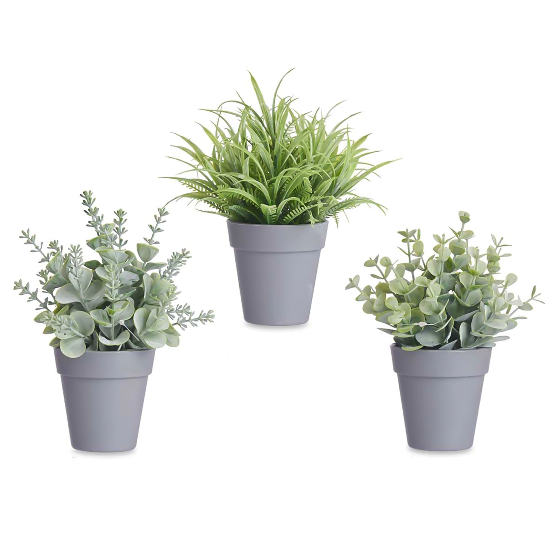 Vaso Planta Artificial Planta Verde Sortida 10X12X18cm