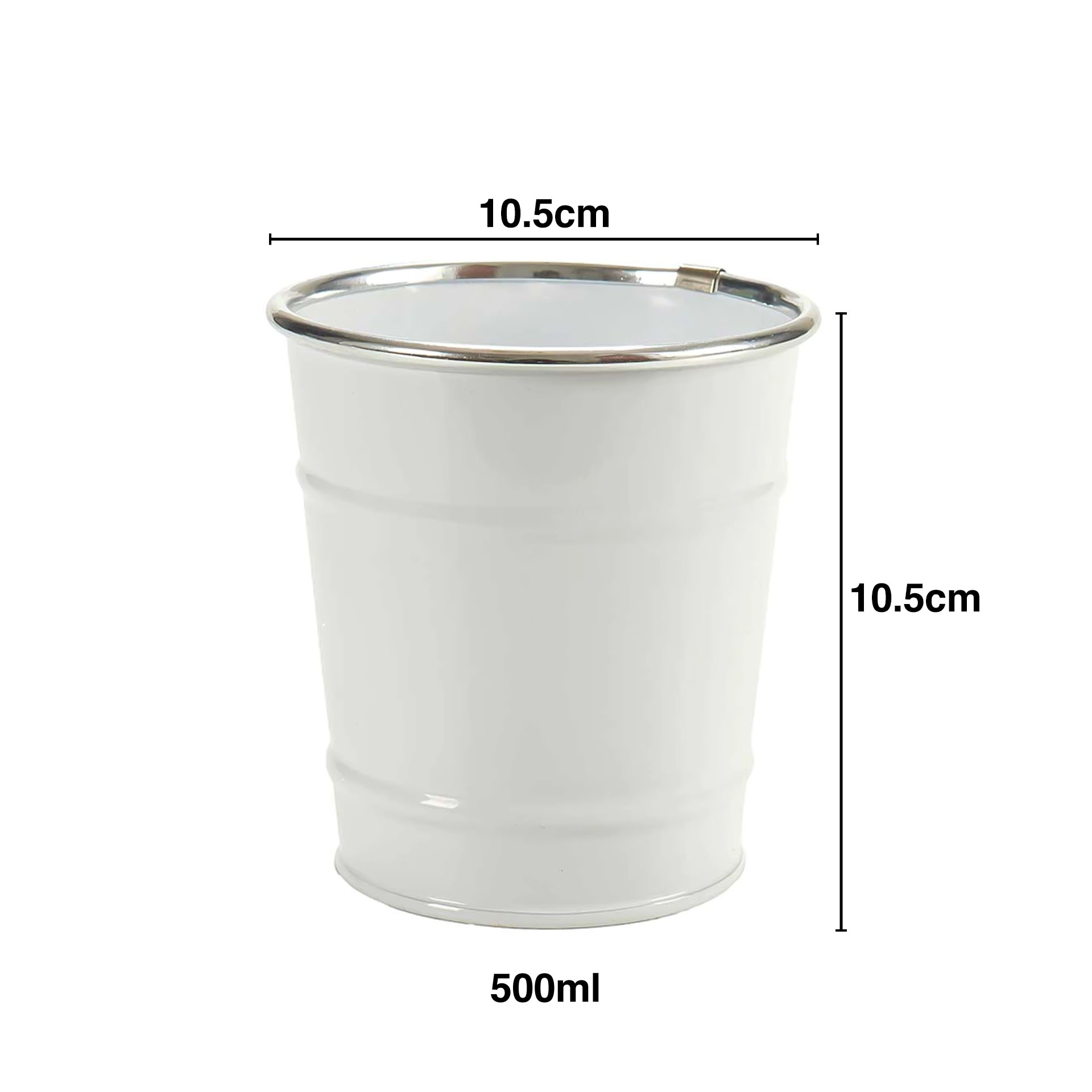Balde Metal Fio Prata 500ml 10.5X10.5cm