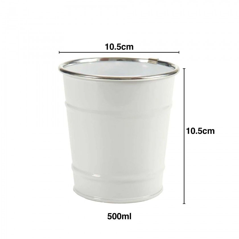 Balde Metal Fio Prata 500ml 10.5X10.5cm Balde Metal Fio Prata 500ml 10.5X10.5cm