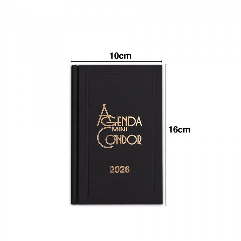 Agenda Diária 2026 Mini Condor Preto 10X16cm Agenda Diária 2026 Mini Condor Preto 10X16cm