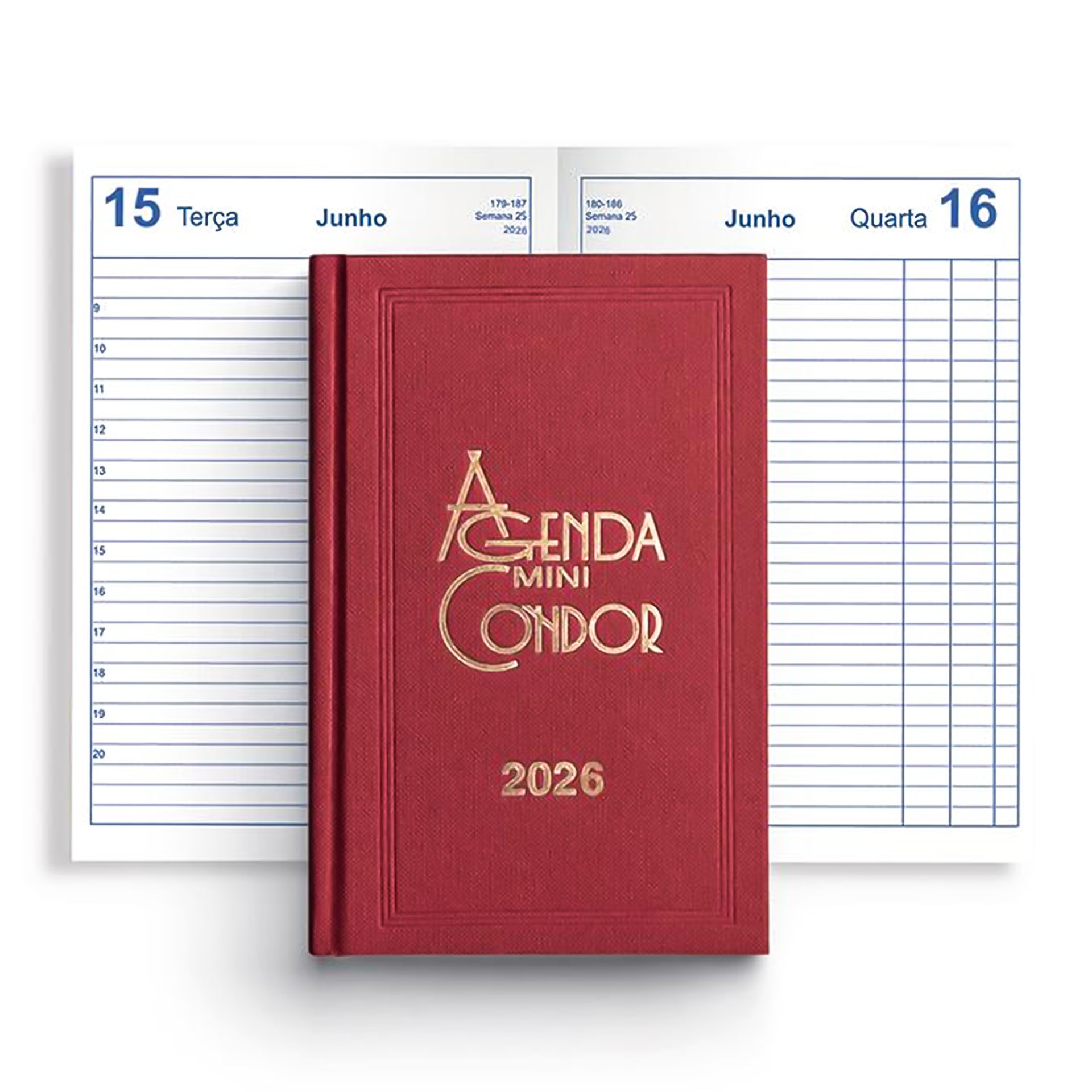 Agenda Diária 2026 Mini Condor Vermelho 10X16cm