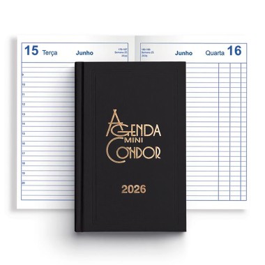 Agenda Di�ria 2026 Mini Condor Preto 10X16cm