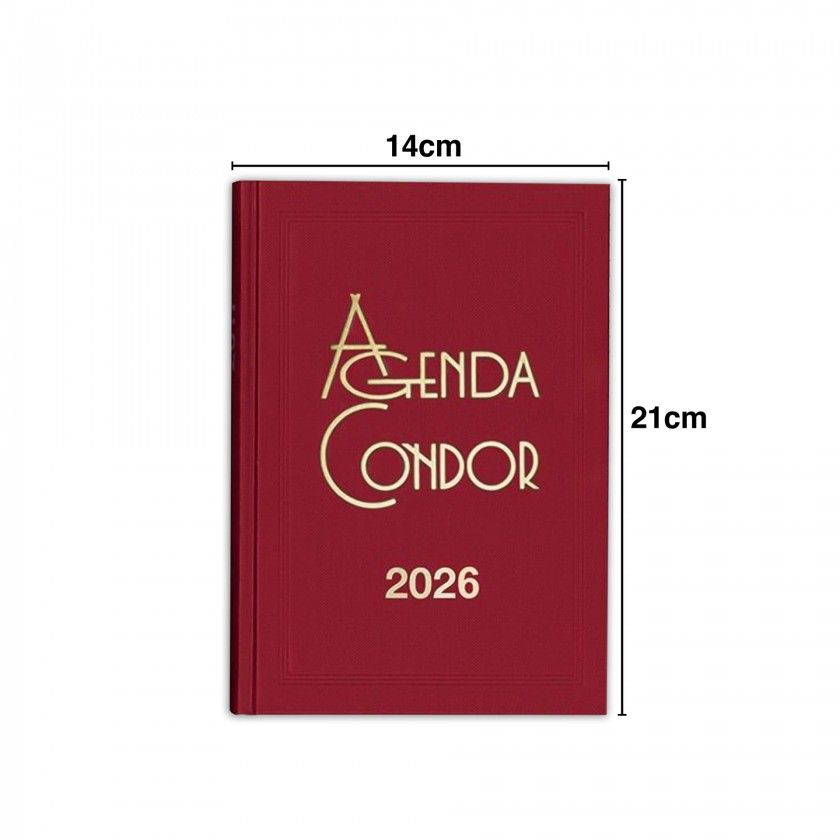Agenda Diária Escritório 2026 Condor Vermelho 14X21cm Agenda Diária Escritório 2026 Condor Vermelho 14X21cm