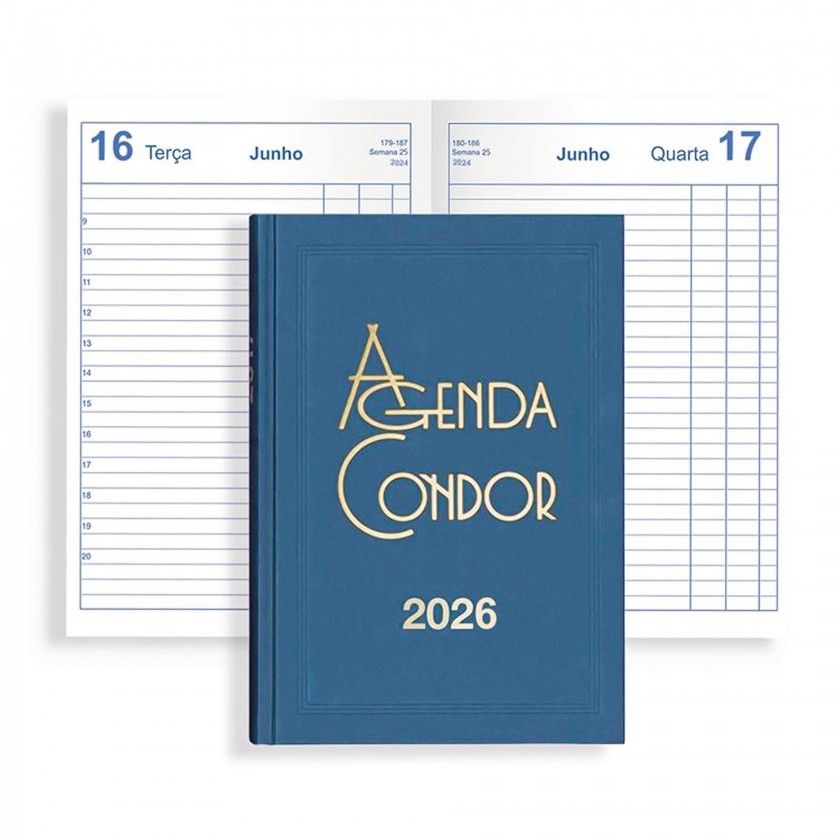 Agenda Diária Escritório 2026 Condor Azul 14X21cm Agenda Diária Escritório 2026 Condor Azul 14X21cm