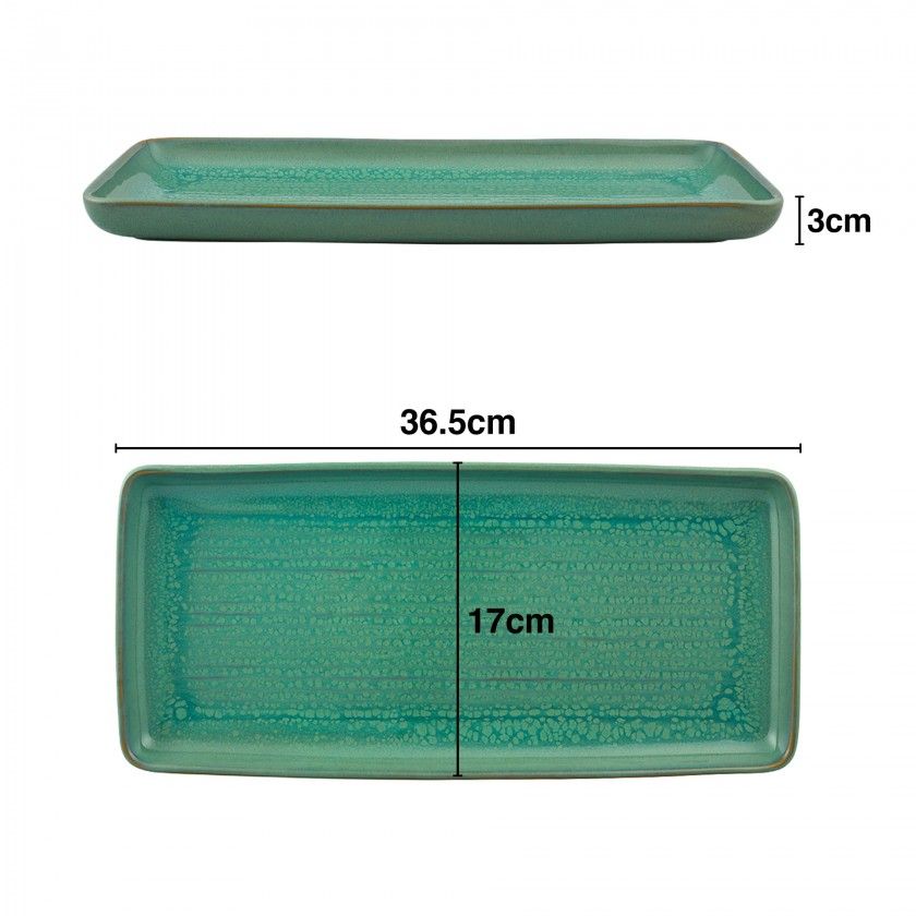 Travessa Jade Gemstone 36.5X17X3cm Travessa Jade Gemstone 36.5X17X3cm
