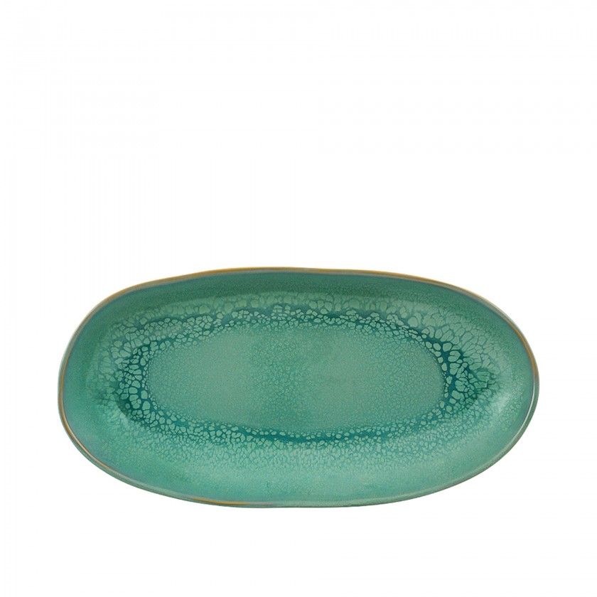 Travessa Jade Gemstone Oval 34.5X17X4.5cm