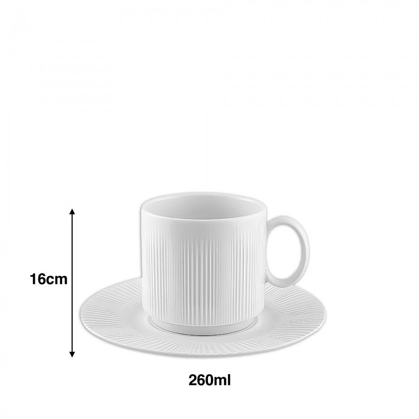 Chvena Pequeno Almoo Verve Wh 26ml com pires 16cm