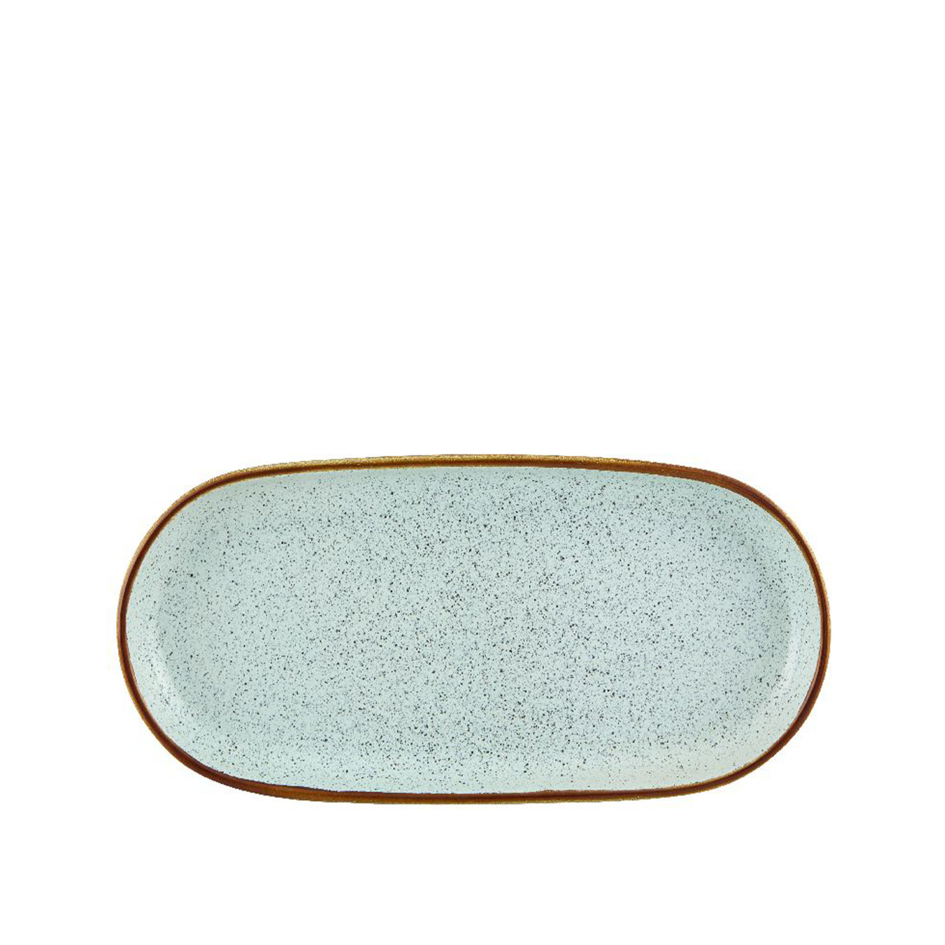 Travessa Rustic Blend Oval Turquesa 30X15X3cm