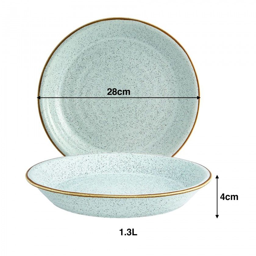 Prato Pasta Rustic Blend Turquesa 1300ml 28X4cm