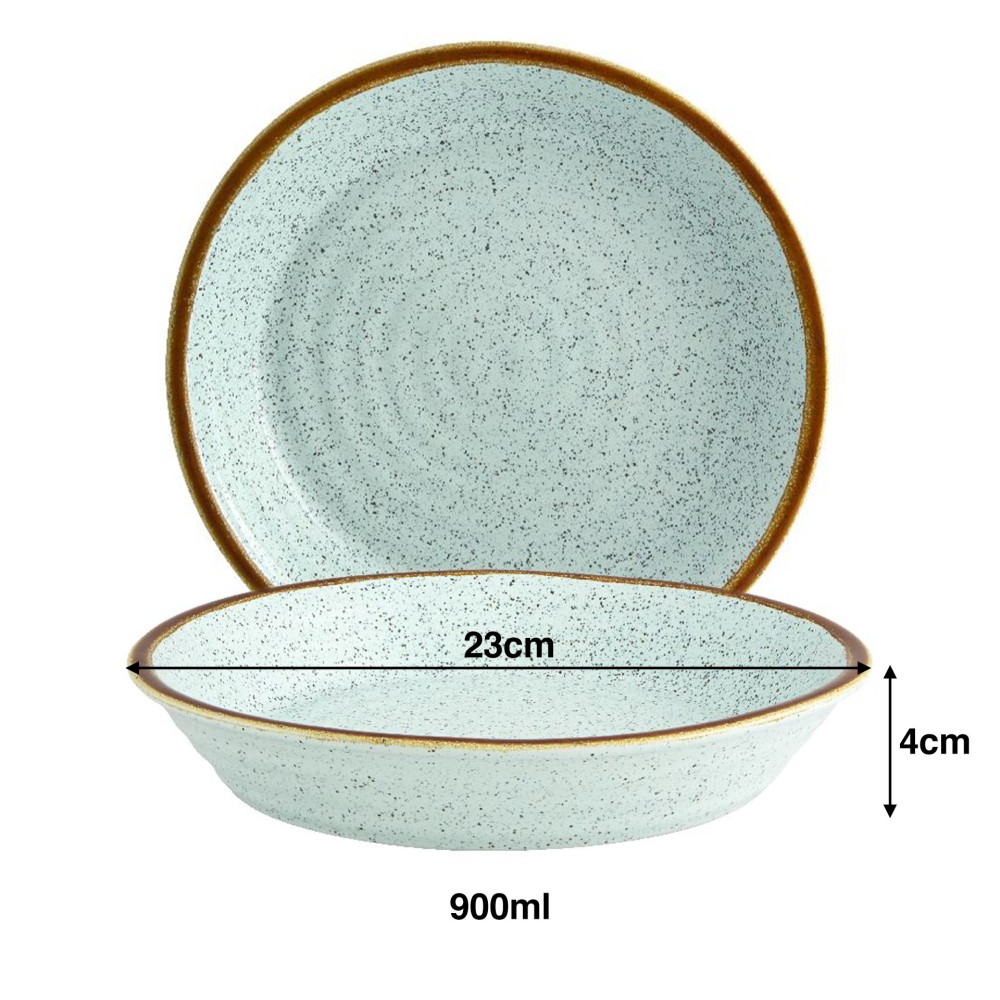 Prato Fundo Rustic Blend Turquesa 900ml 23X4cm