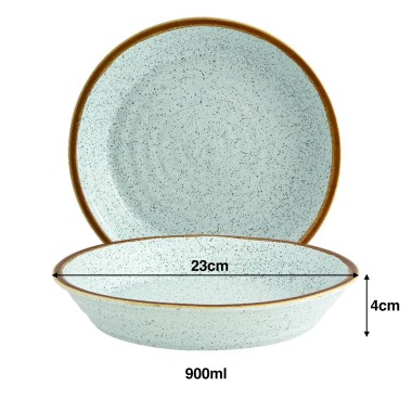 Prato Fundo Rustic Blend Turquesa 900ml 23X4cm