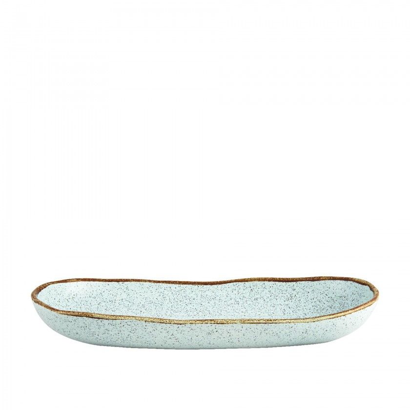 Travessa Rustic Blend Oval Turquesa 34.5X17X4.5cm