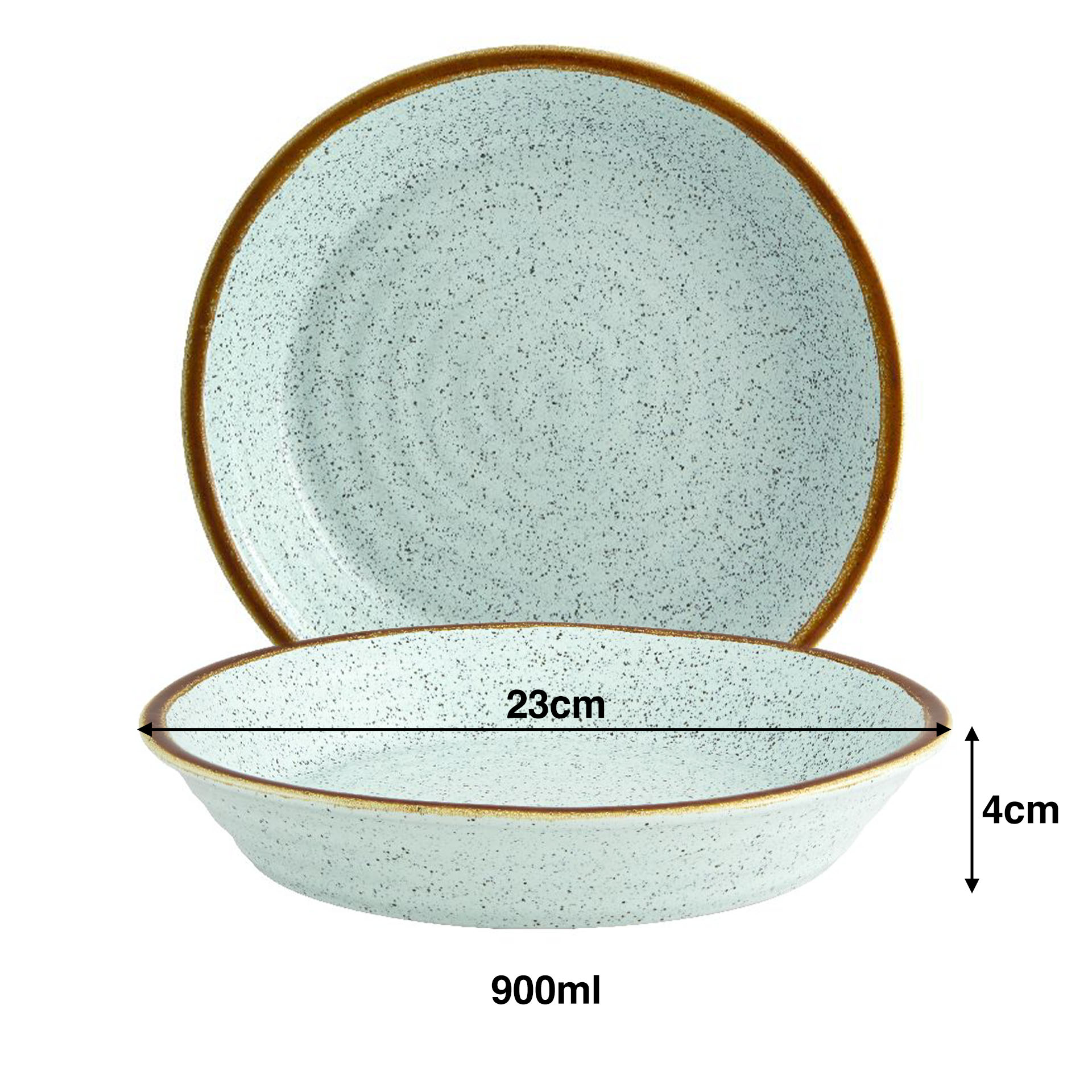 Prato Fundo Rustic Blend Turquesa 900ml 23X4cm