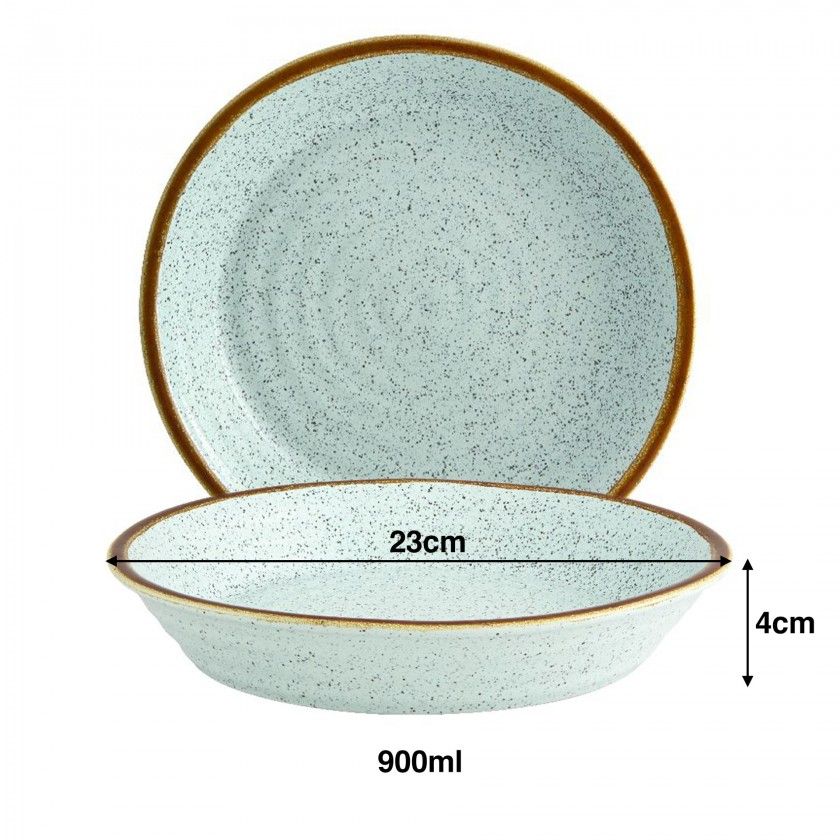 Prato Fundo Rustic Blend Turquesa 900ml 23X4cm Prato Fundo Rustic Blend Turquesa 900ml 23X4cm