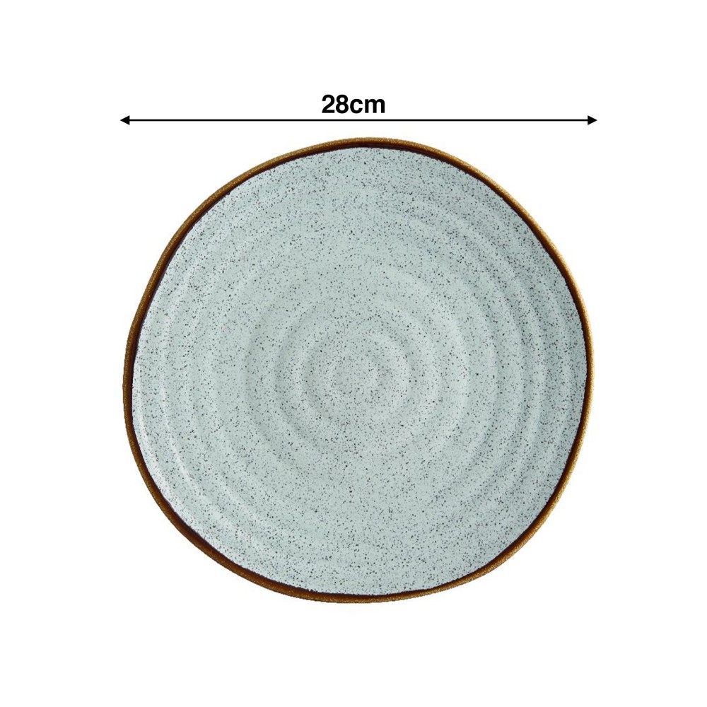 Prato Raso Rustic Blend Turquesa 28X2.5cm