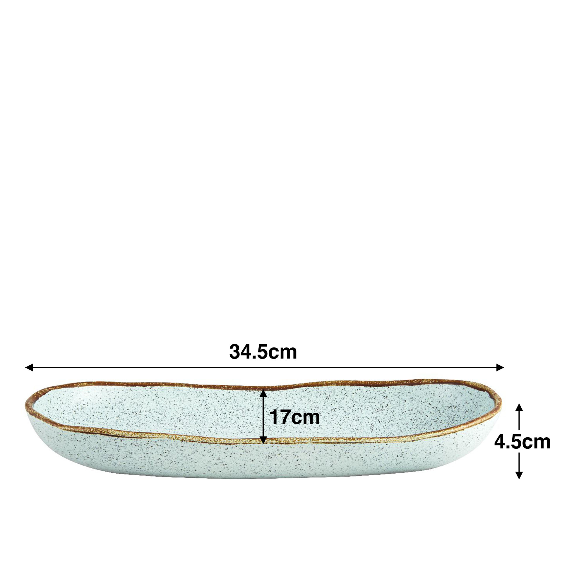 Travessa Rustic Blend Oval Turquesa 34.5X17X4.5cm
