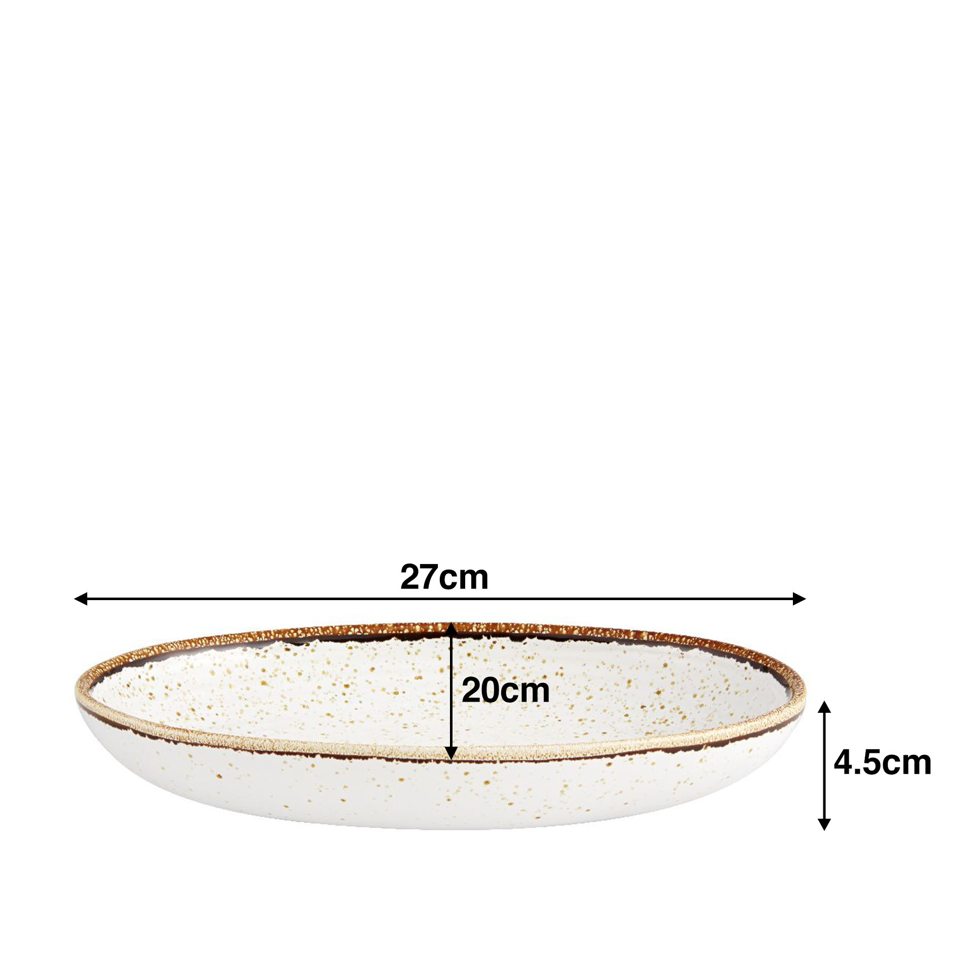 Travessa Rustic Blend Oval Branco 27X20X4.5cm
