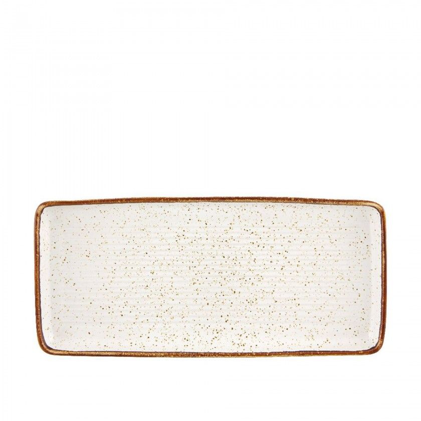 Travessa Rustic Blend Branco 36.5X17X3cm