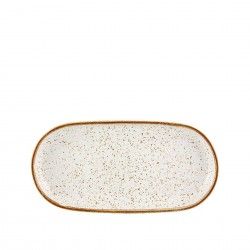 Travessa Rustic Blend Oval Branco 30X15X3cm