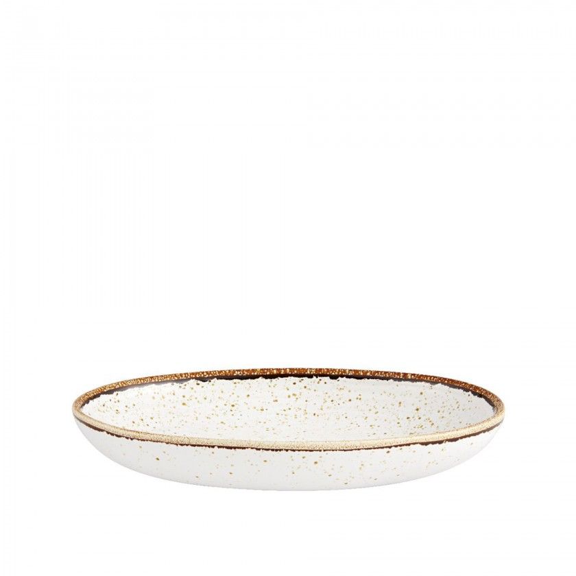 Travessa Rustic Blend Oval Branco 27X20X4.5cm
