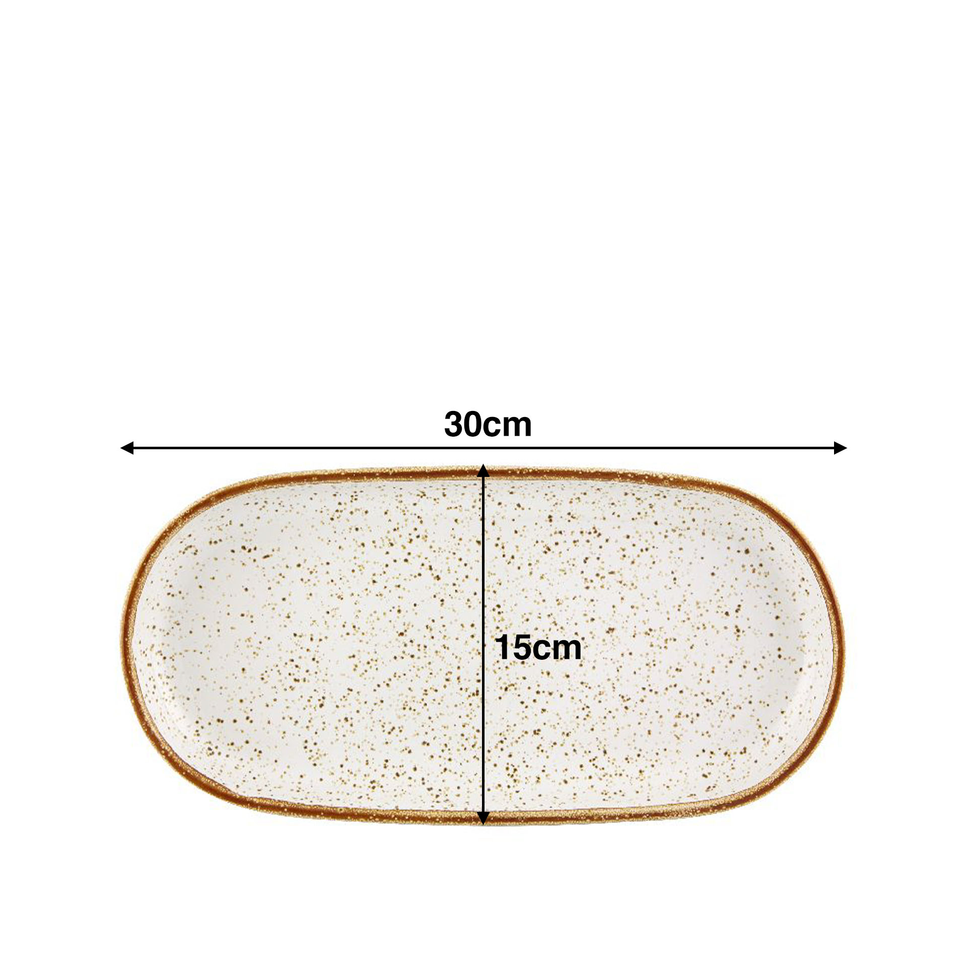Travessa Rustic Blend Oval Branco 30X15X3cm