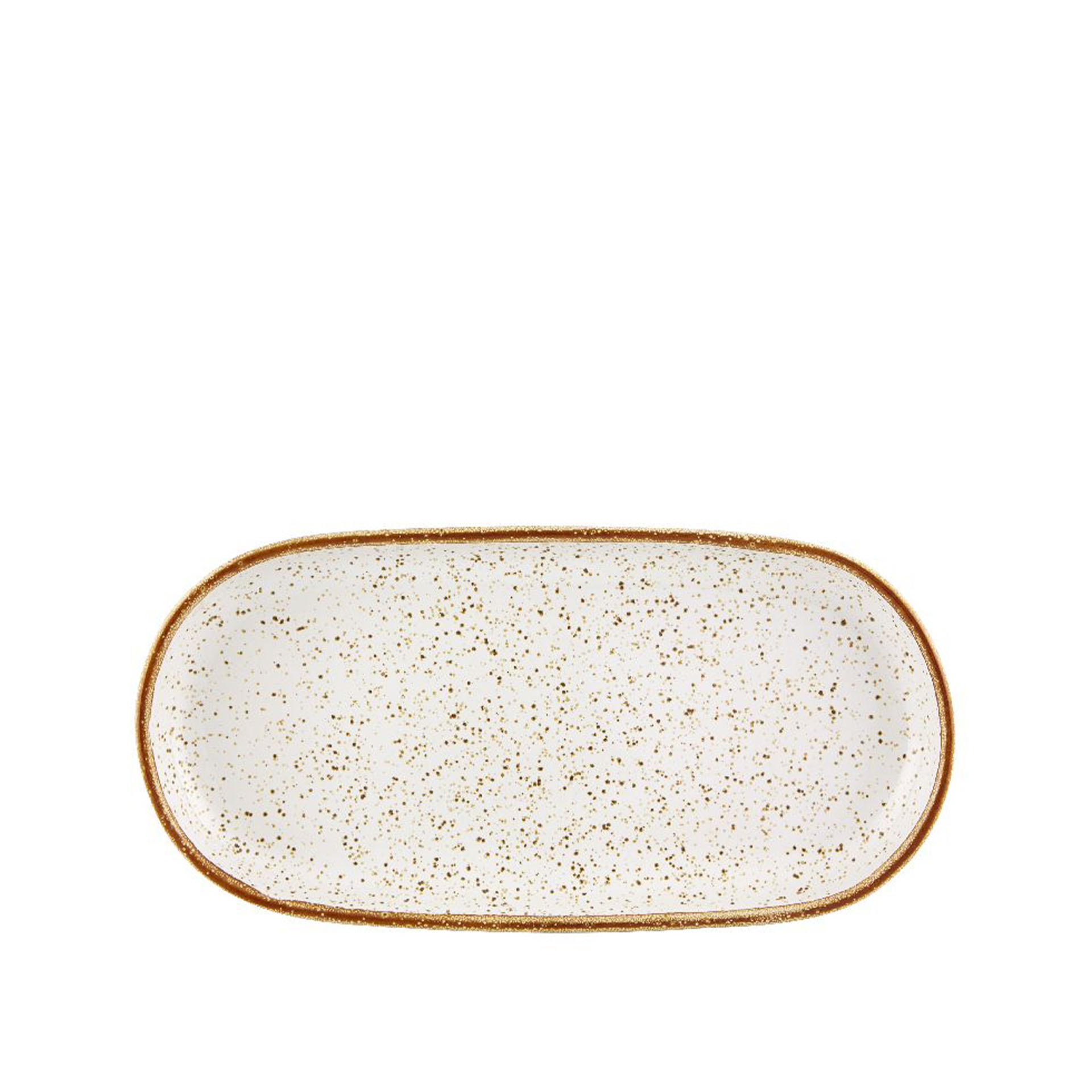 Travessa Rustic Blend Oval Branco 30X15X3cm