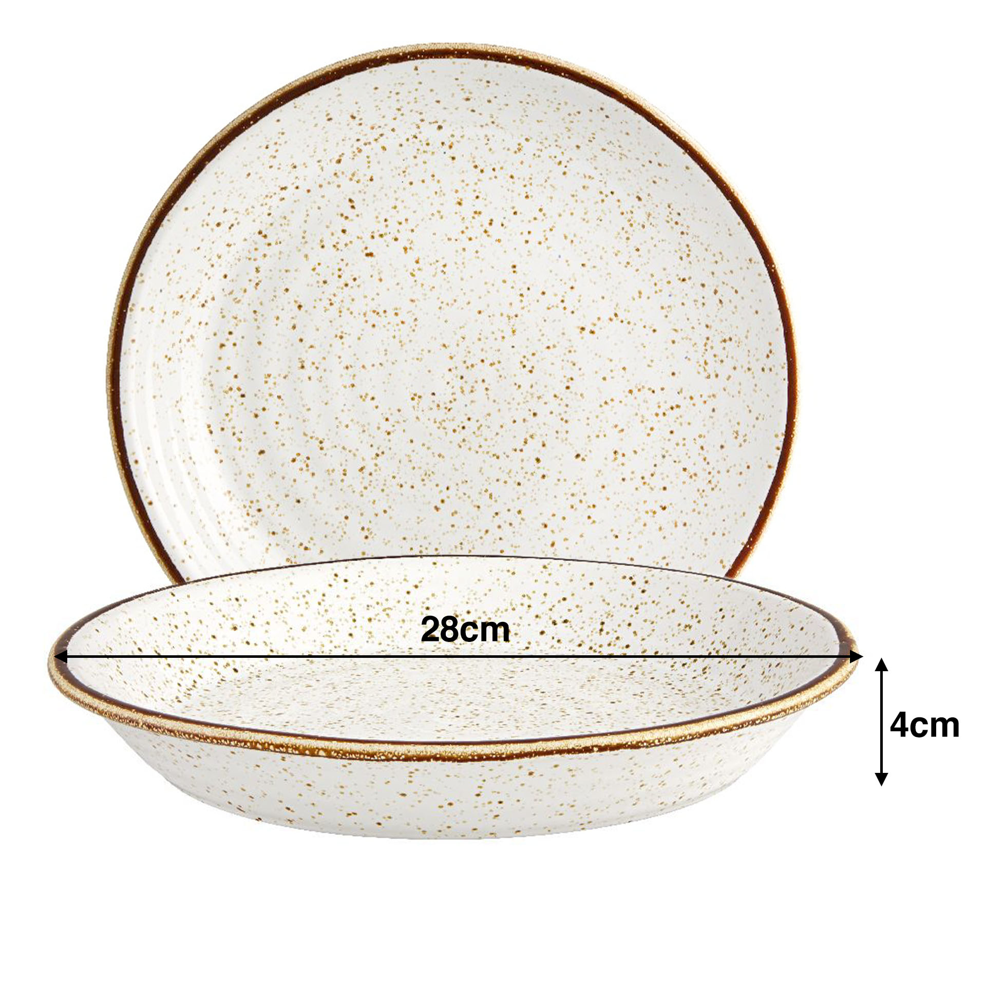 Prato Fundo Rustic Blend Branco 900ml 28X4cm
