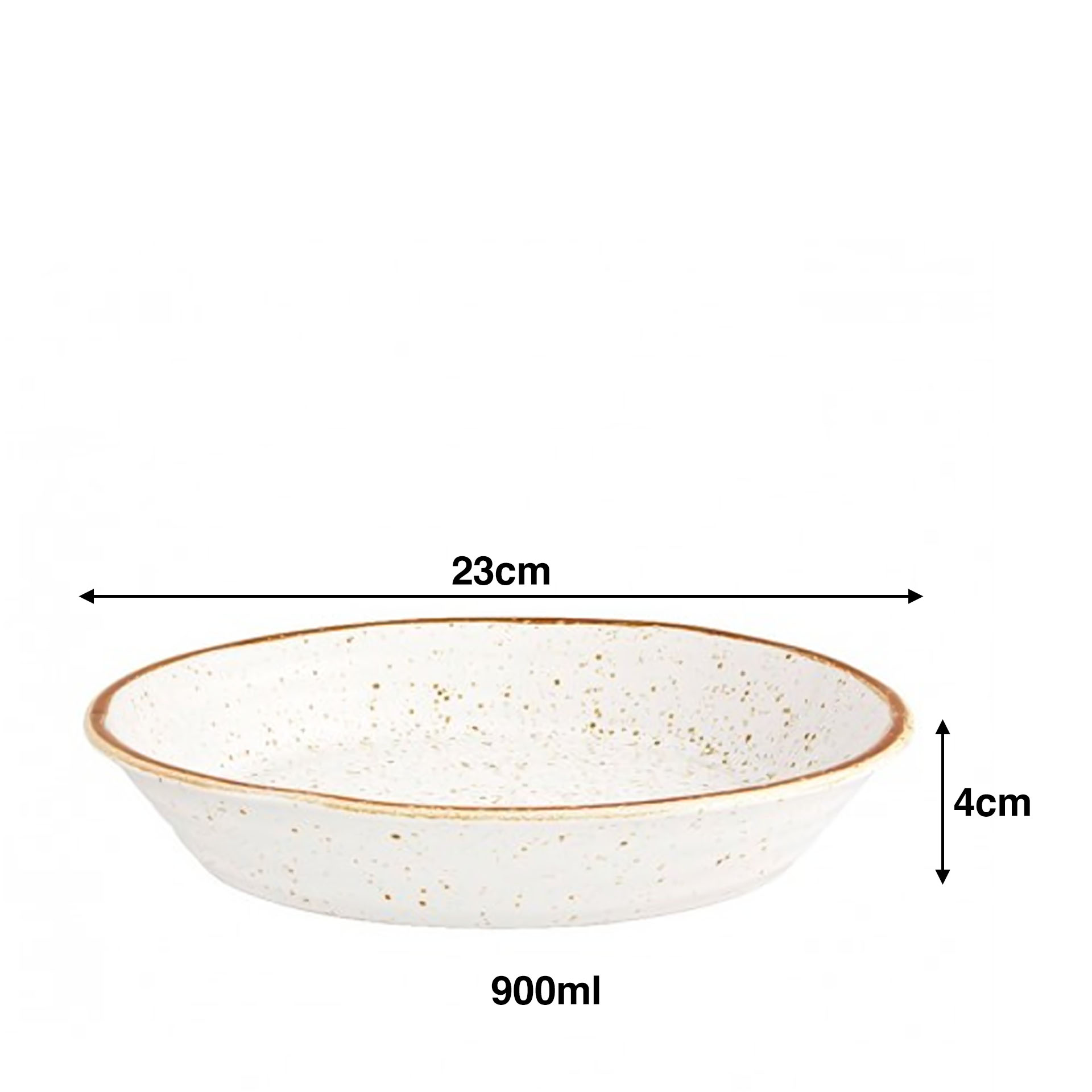 Prato Fundo Rustic Blend Branco 900ml 23X4cm