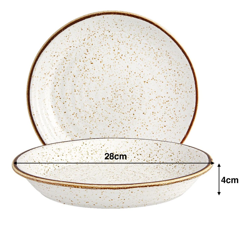 Prato Fundo Rustic Blend Branco 900ml 28X4cm