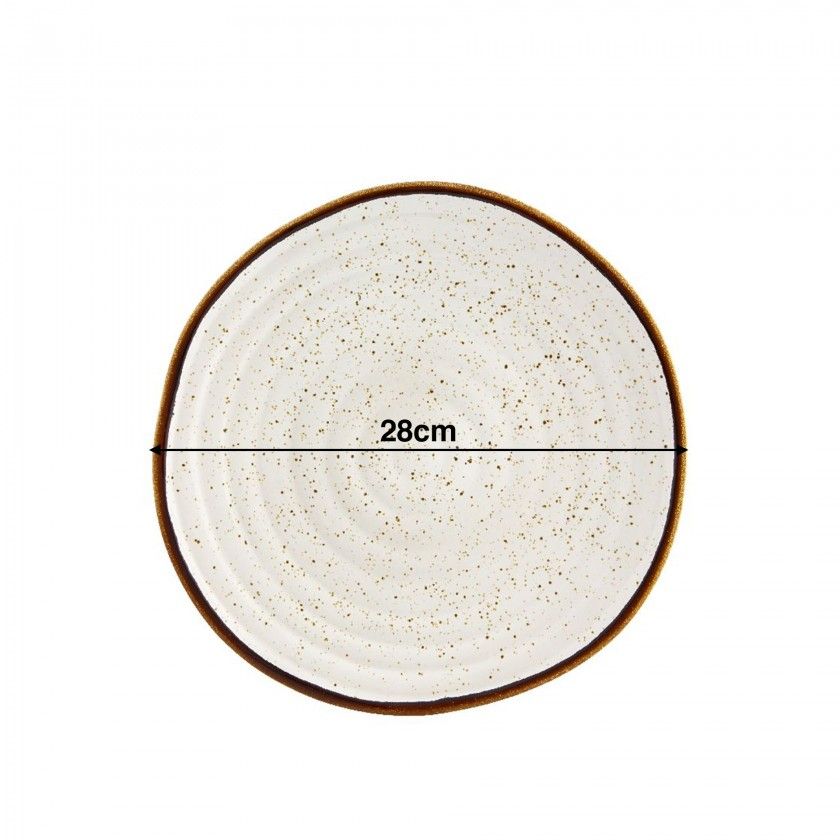 Prato Raso Rustic Blend Branco 28X2.5cm Prato Raso Rustic Blend Branco 28X2.5cm