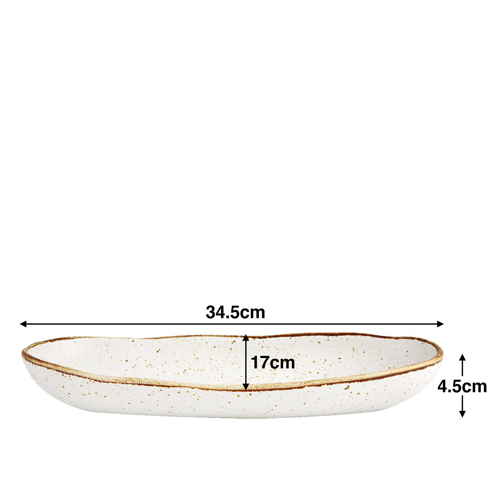 Travessa Rustic Blend Oval Branco 34.5X17X4.5cm