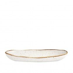 Travessa Rustic Blend Oval Branco 34.5X17X4.5cm