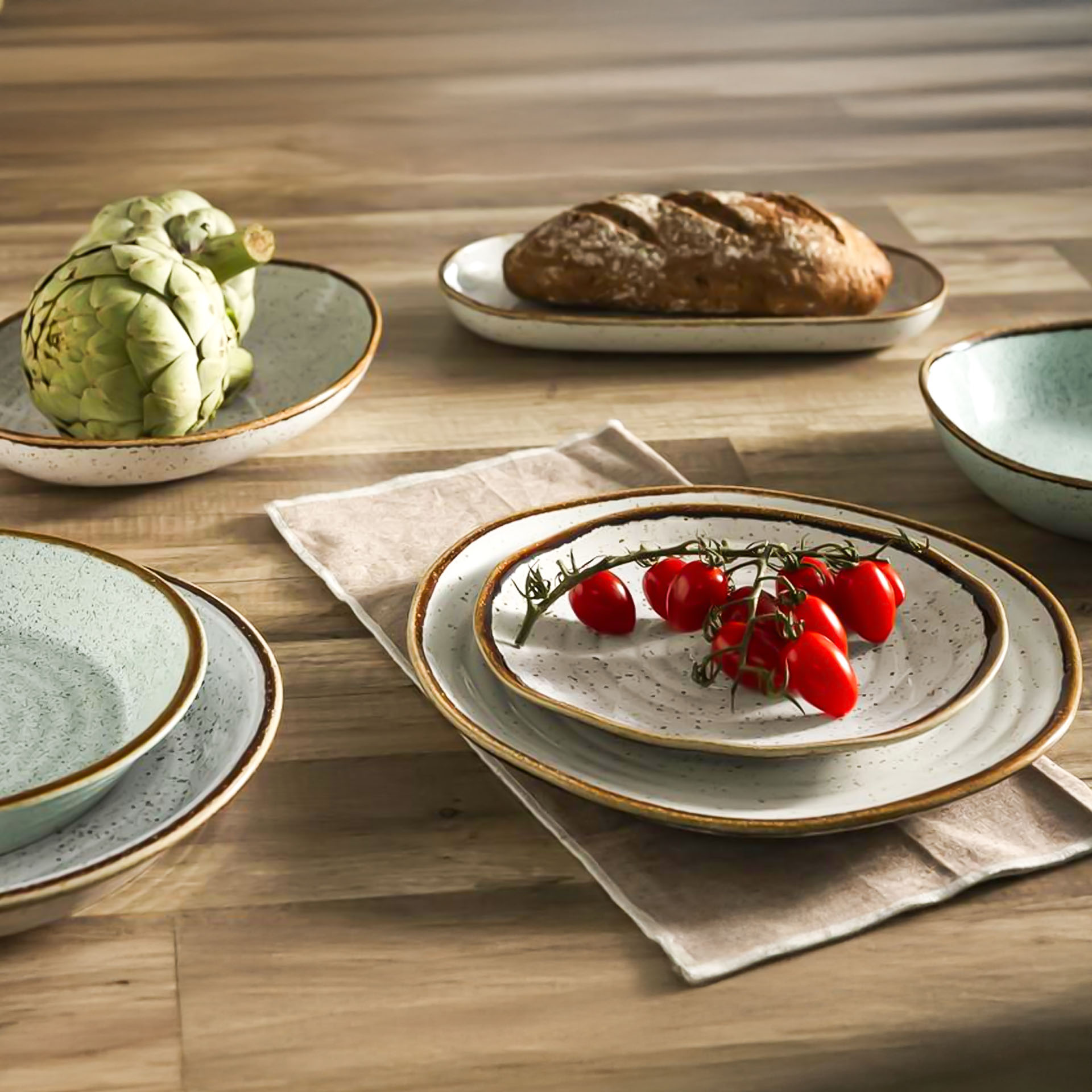 Prato Pão Rustic Blend Branco 16X2.5cm