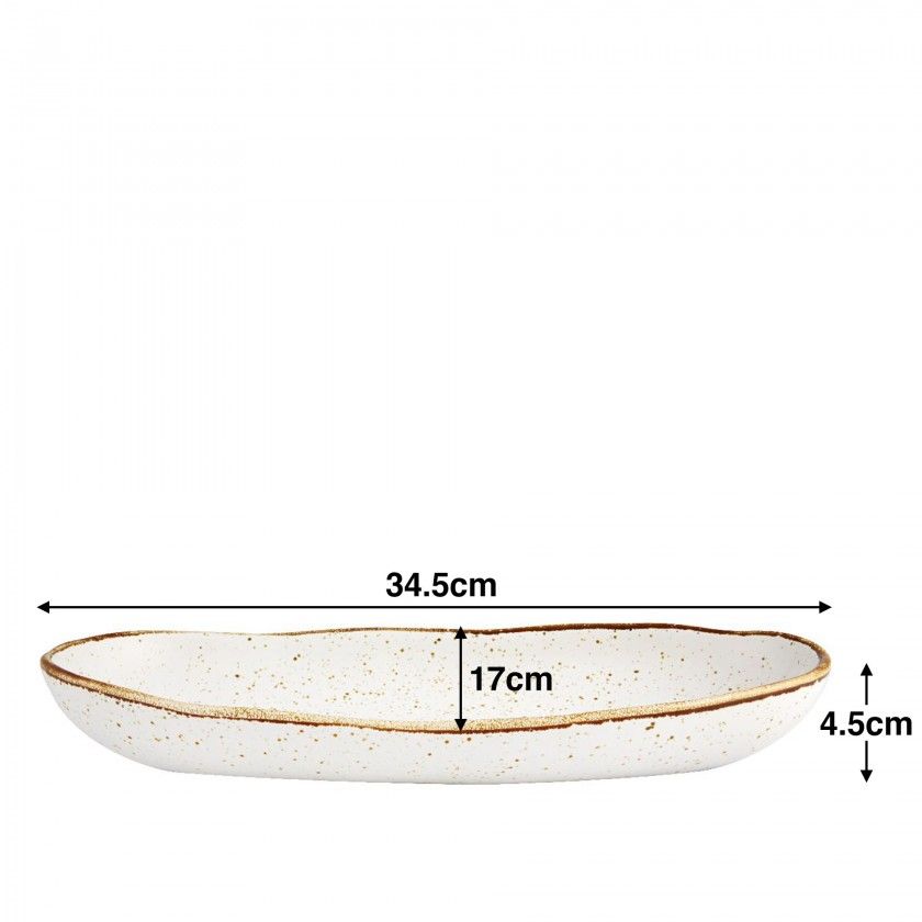 Travessa Rustic Blend Oval Branco 34.5X17X4.5cm Travessa Rustic Blend Oval Branco 34.5X17X4.5cm