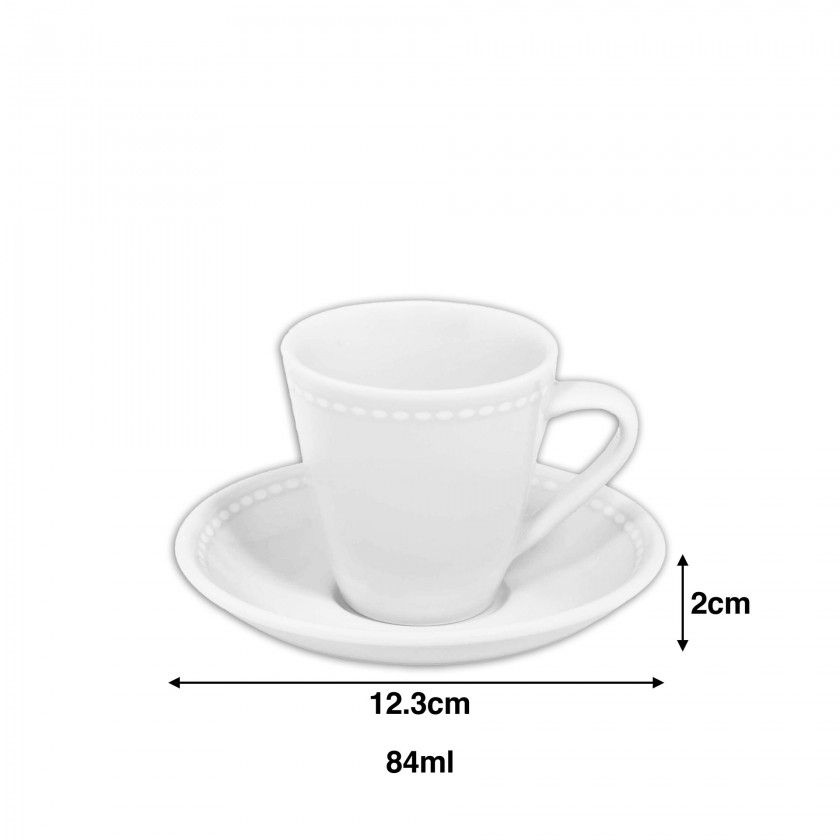 Chvena Caf Perla com Pires 84ml 12.3X2cm