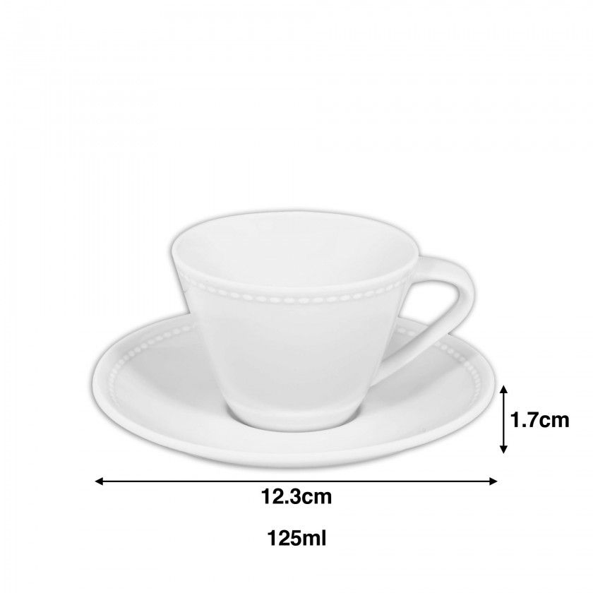 Chvena Caf Perla com Pires 125ml 12.3X1.7cm
