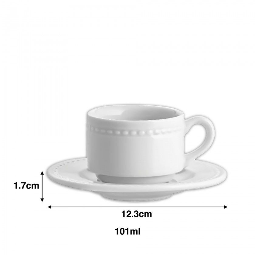 Chvena Caf Perla com Pires 101ml 12.3X1.7cm