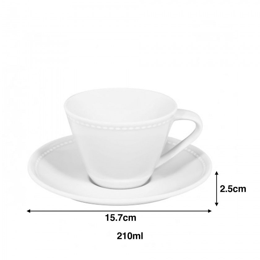 Ch�vena Ch� Perla com Pires Lisa 210ml 15.7X2.5cm