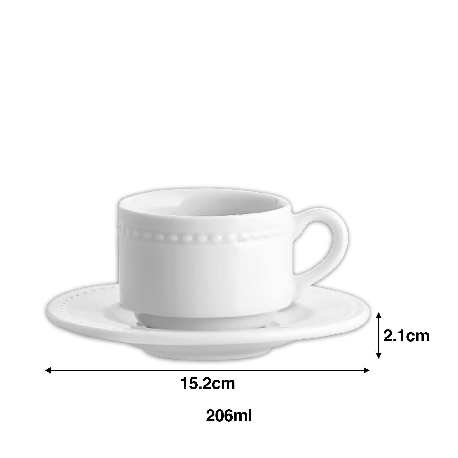 Chávena Chá Perla com Pires 206ml 15.2X2.1cm