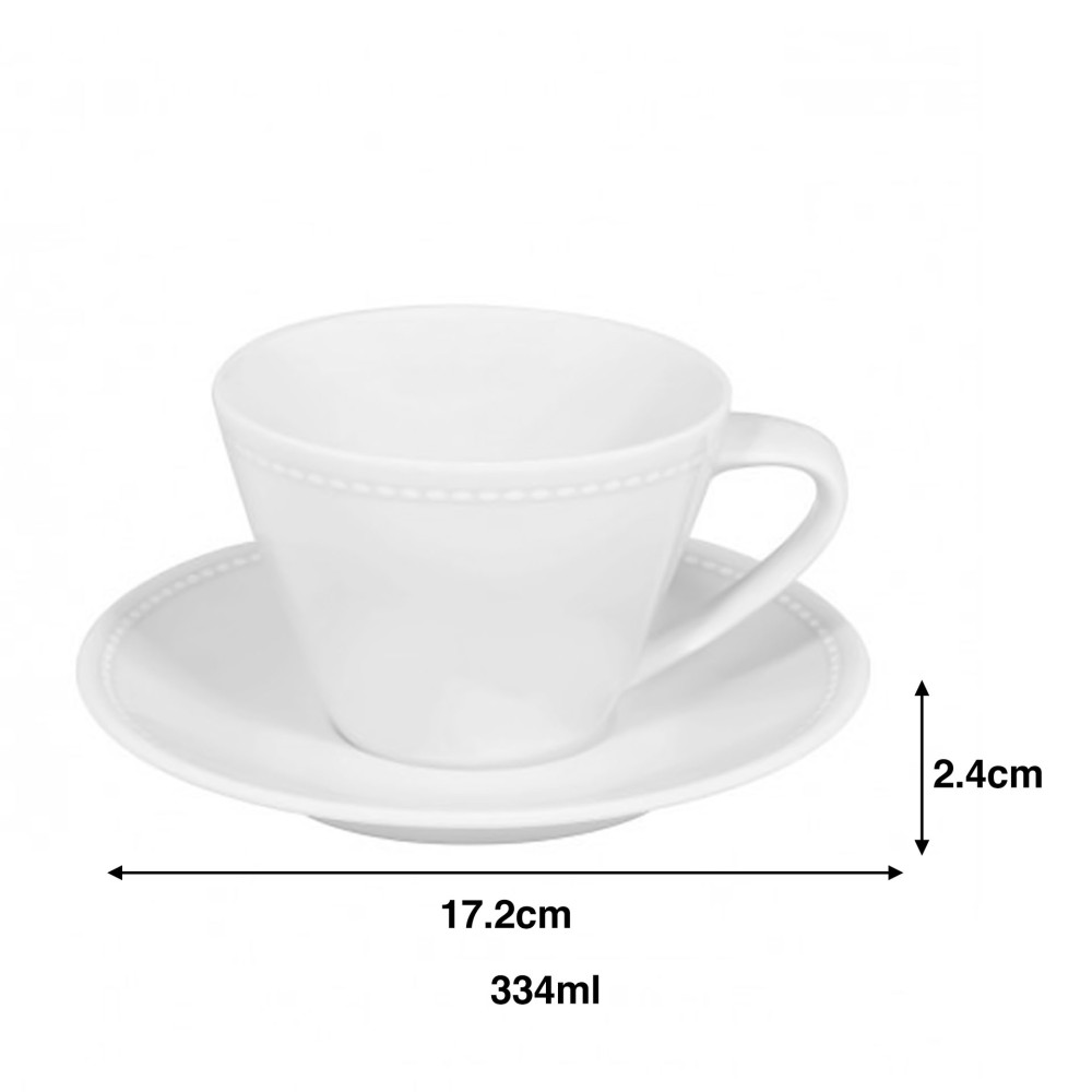 Ch�vena Pequeno Almo�o Perla com Pires Lisa 334ml 17.2X2.4cm