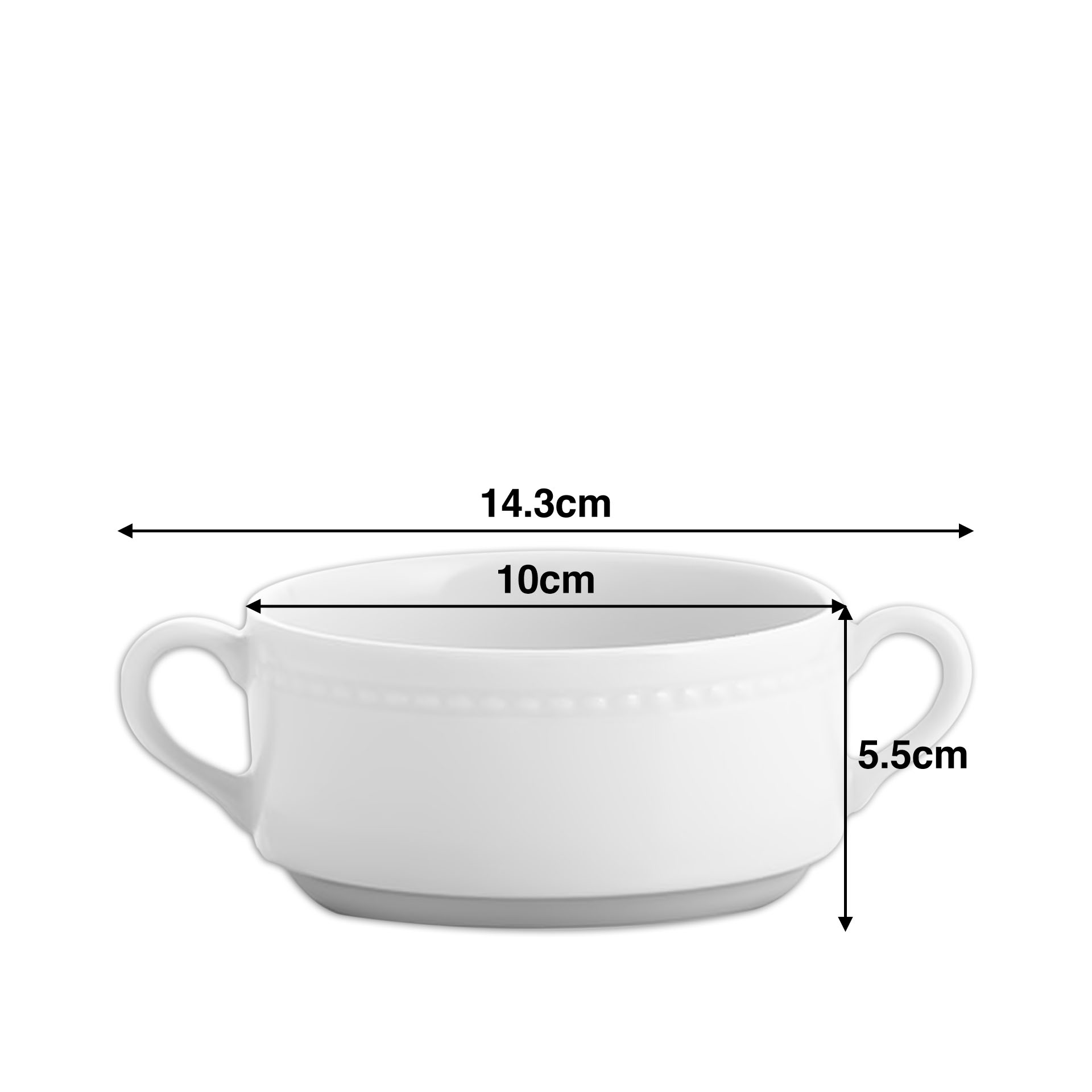 Chávena Consomé Perla 257ml 14.3X10X5.5cm