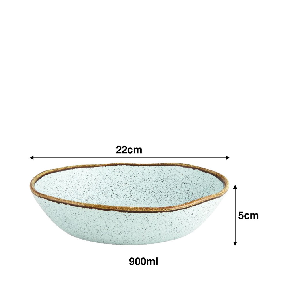 Prato Sopa Rustic Blend Turquesa 900ml 22X5cm