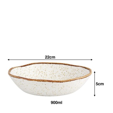 Prato Sopa Rustic Blend Branco 900ml 22X5cm
