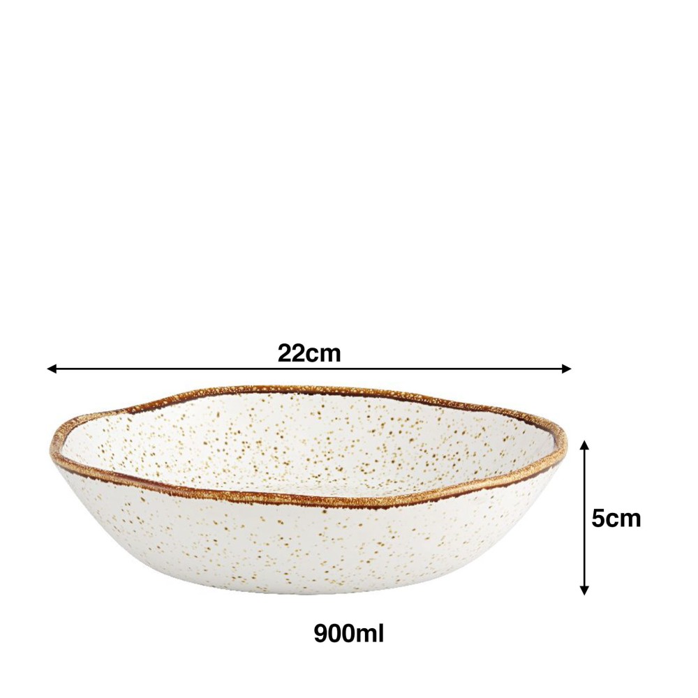 Prato Sopa Rustic Blend Branco 900ml 22X5cm