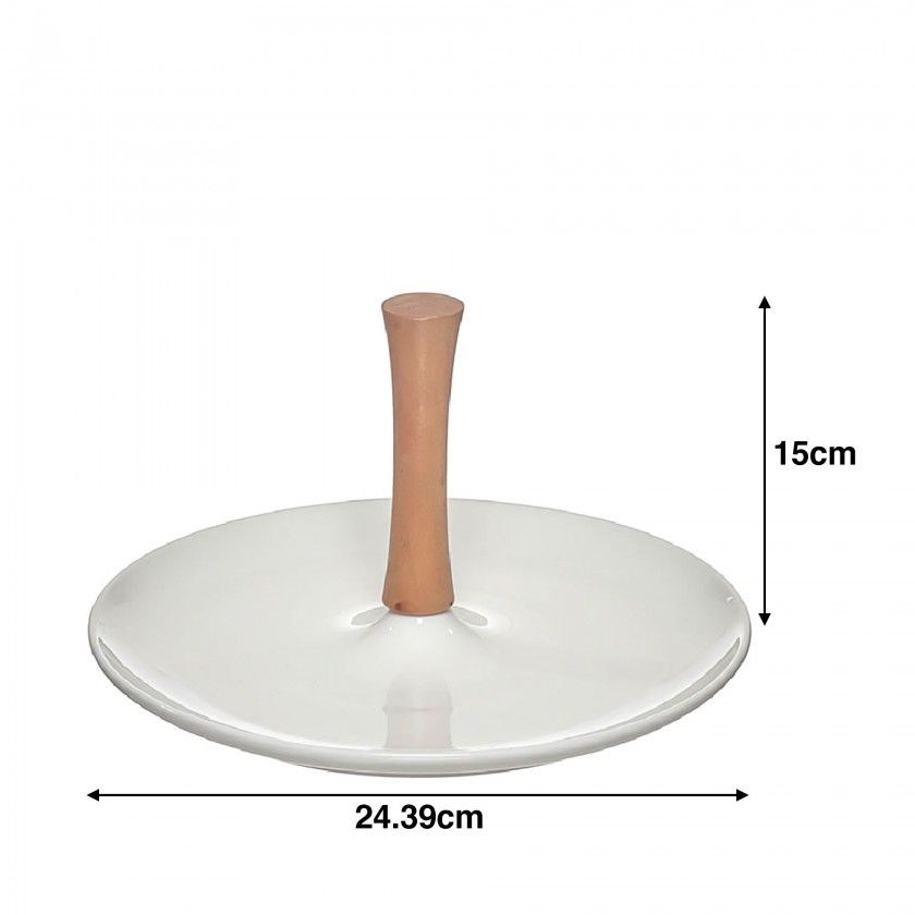 Prato Com Pega Madeira 24.39X24.39X15cm Prato Com Pega Madeira 24.39X24.39X15cm