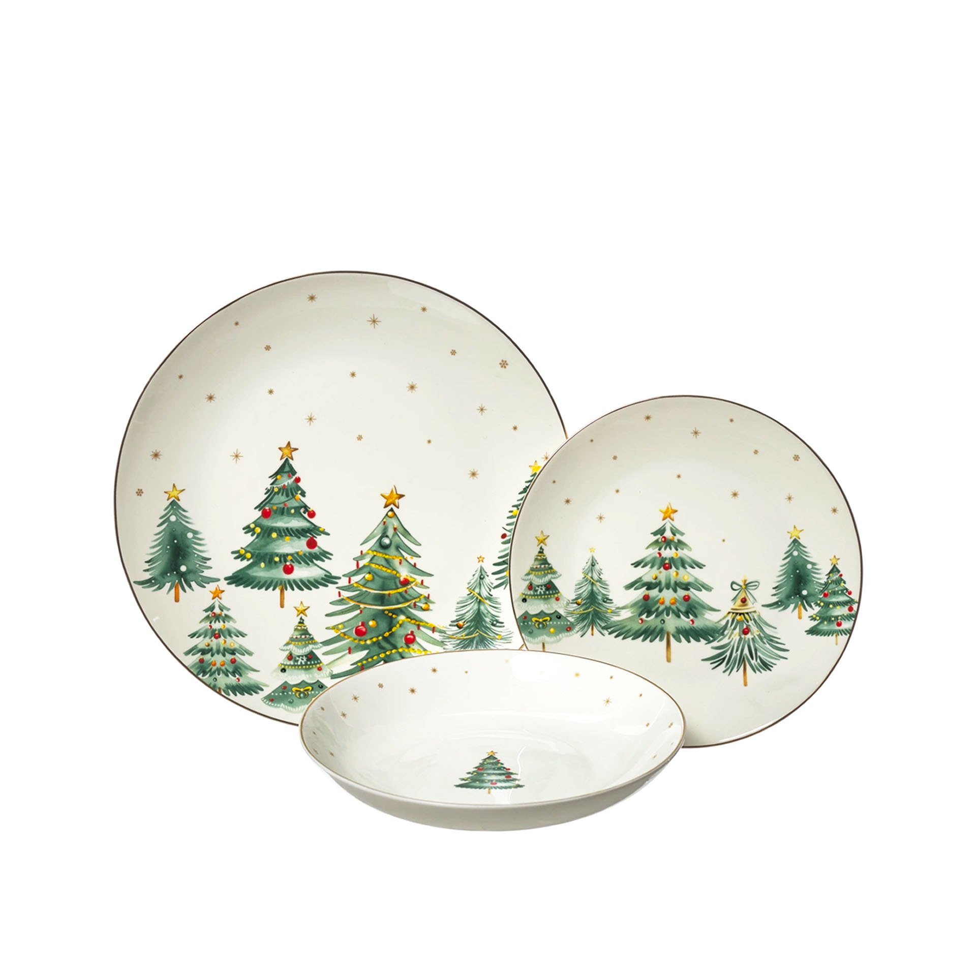 Serviço Jantar Porcelana Pinheiros 18 Peças 49X13X28cm